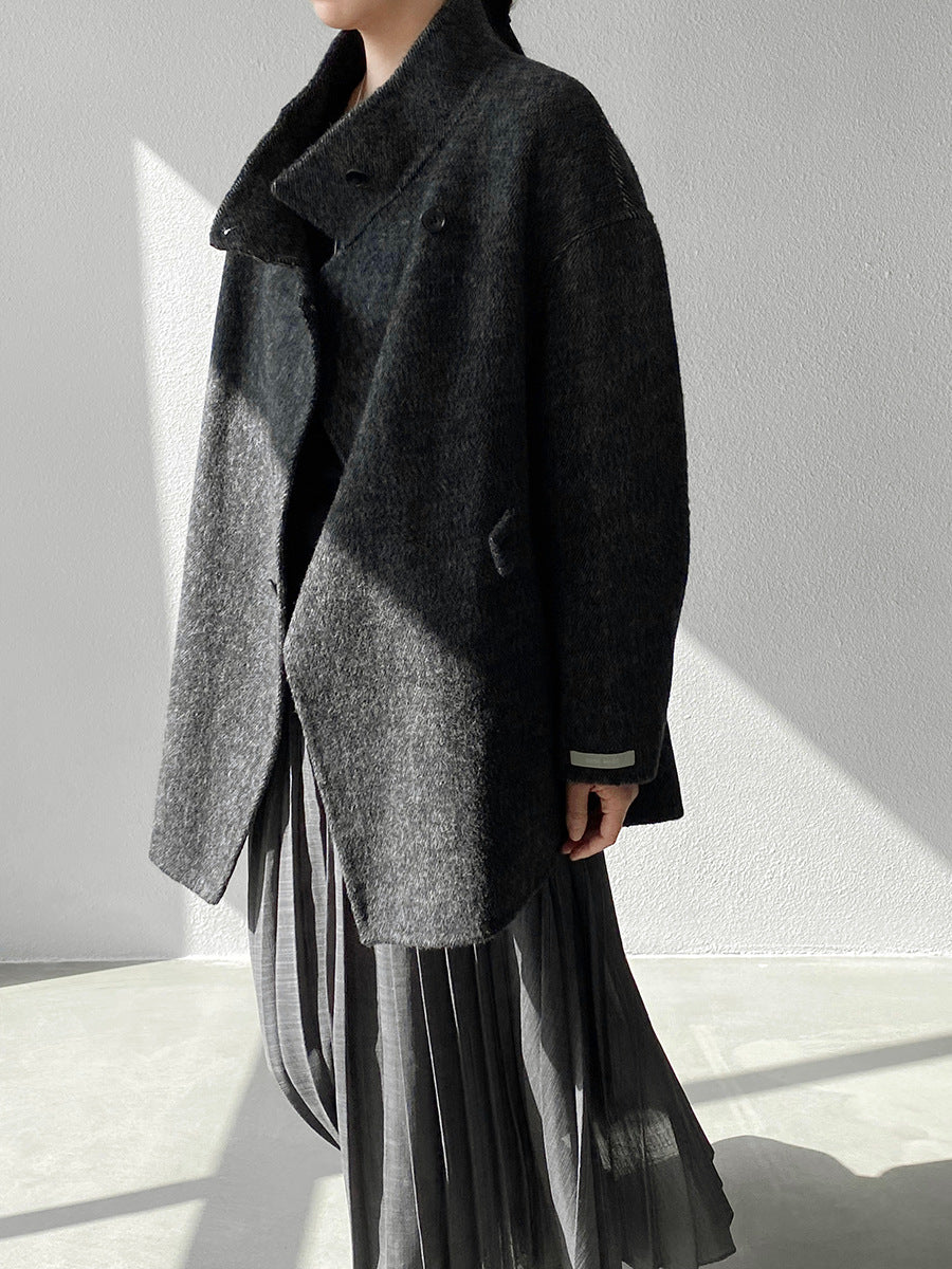 【cim2517】實拍蘇黎世冬日立領雙面呢毛呢外套大衣(100羊毛)251030