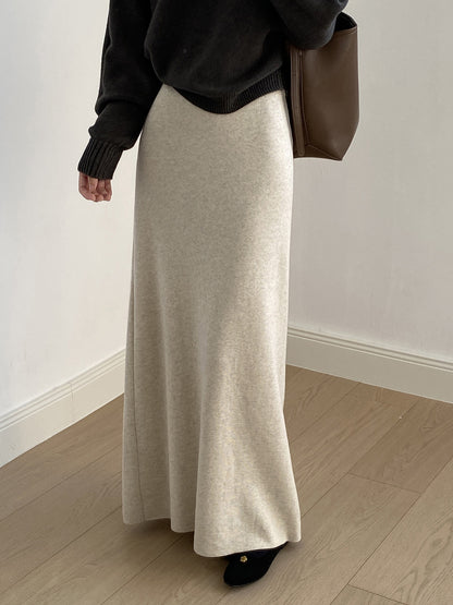 【YP682】 實拍高腰軟糯垂感針織長裙251023