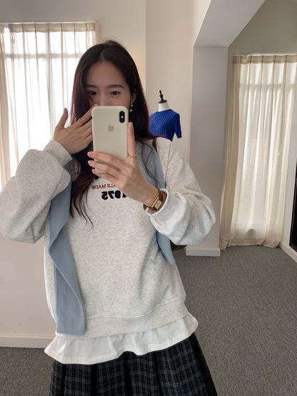 【H5507】實拍假兩件毛巾絨大版加厚衛衣251118