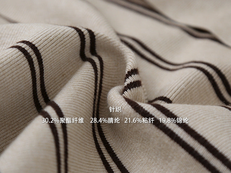 【LD11036】實拍雙頭拉鍊海軍領條紋針織開衫251202