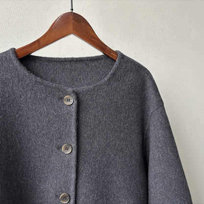 【Y8522】實拍高單氣質簡約綿羊毛呢外套（棉羊毛52%)251106