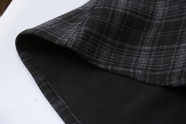 【LD11071】實拍氣質復古格紋毛呢a字裙251209