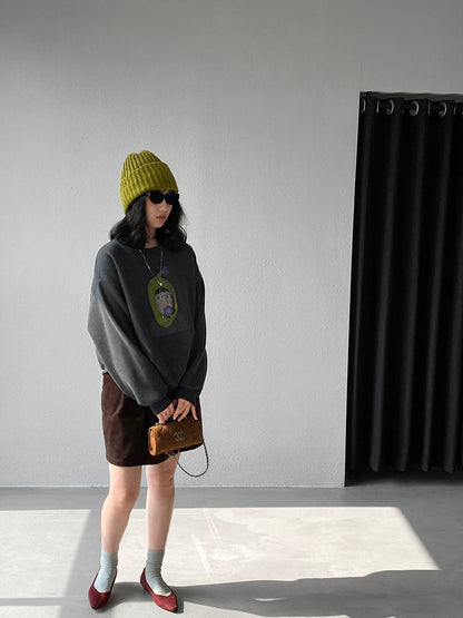 【cimz6389】實拍加絨加厚酪梨女孩長袖衞衣251120