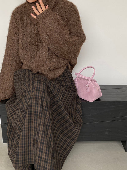 【cimz0672】實拍細緻閃亮針織毛衣+圍巾251128