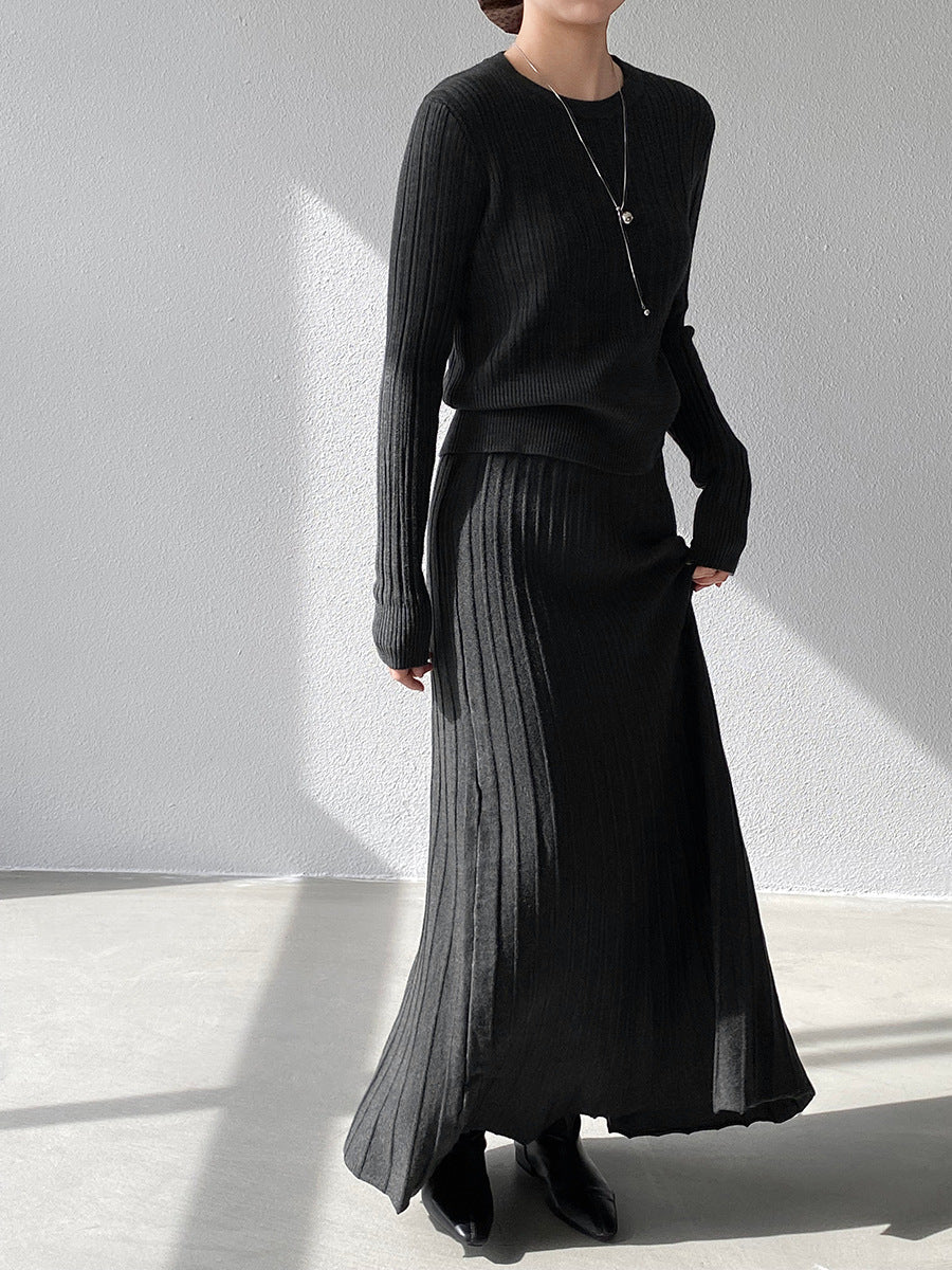 【cimz100789】實拍法式高級感收腰顯瘦針織衫＋針織長裙(分開下單）251120