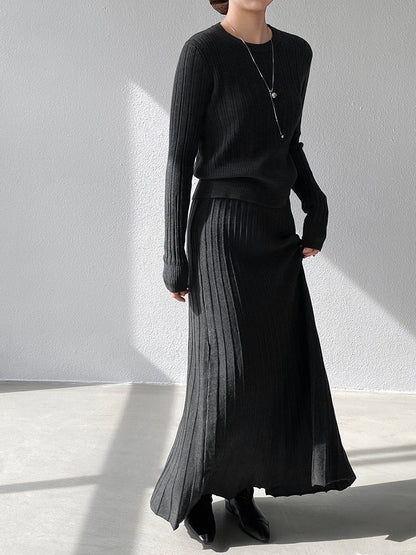 【cimz100789】實拍法式高級感收腰顯瘦針織衫＋針織長裙(分開下單）251120