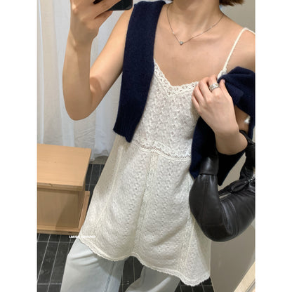 【LR2232】實拍imiss層次疊穿必備！蕾絲V領吊帶洋裝260305