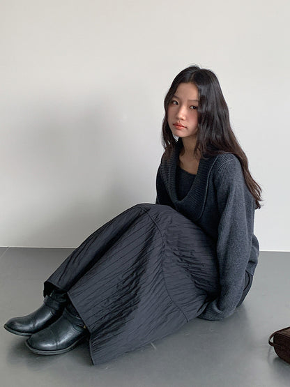 【LD11017】實拍日系加厚棉感保暖高腰花苞裙（左右有口袋）251110