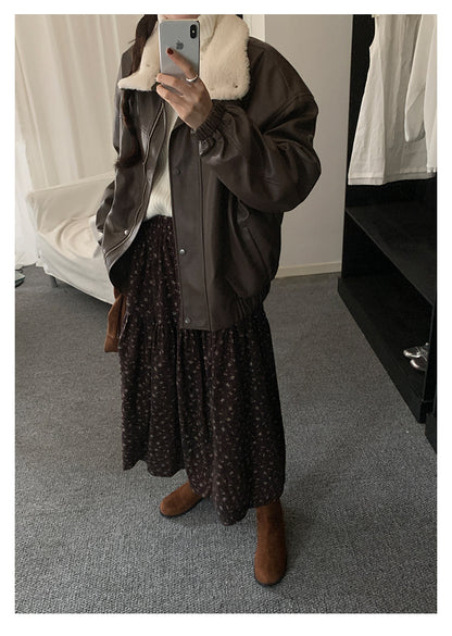 【H5490】實拍日系清新小碎花鬆緊腰長裙（棉）251109