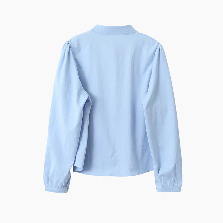 【LD3278】實拍小圓領長袖襯衫+條紋針織背心（分開下單）251103