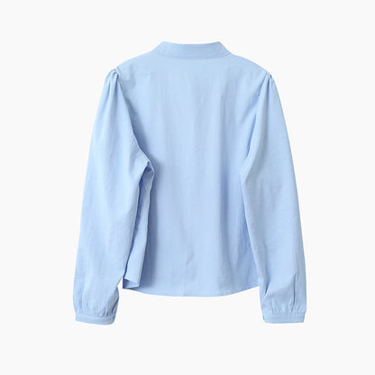 【LD3278】實拍小圓領長袖襯衫+條紋針織背心（分開下單）251103