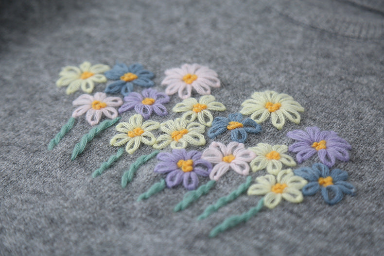 【LD11038】實拍立體小花針織衫251202