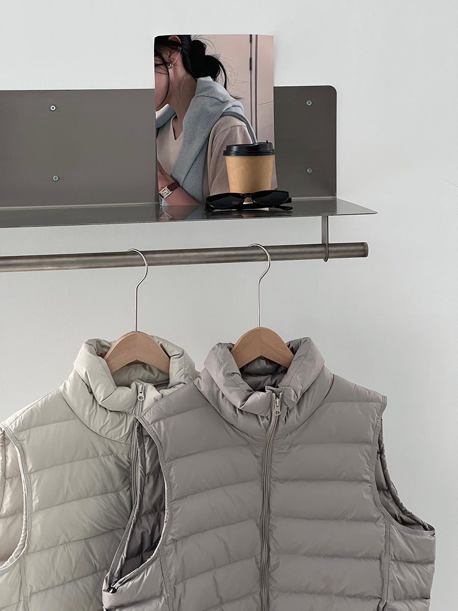 【cimz6377】實拍立領排骨雙頭拉鏈羽絨背心(90白鴨絨)251120