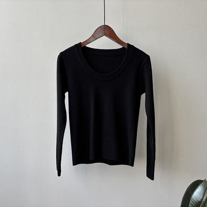 【Y275】實拍冬季U領長袖針織衫251106