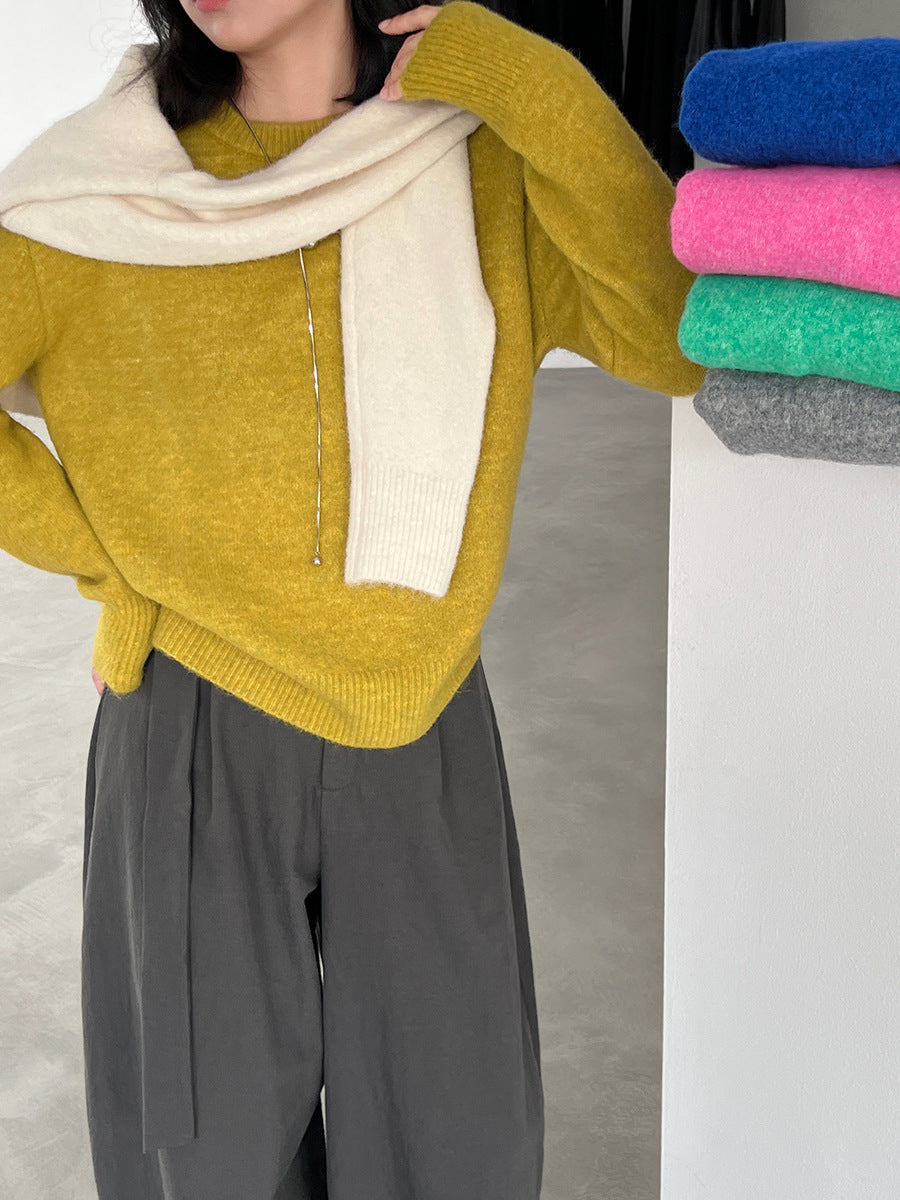 【cim5921】實拍冬季簡約保暖舒適針織毛衣（含羊毛5％）251114