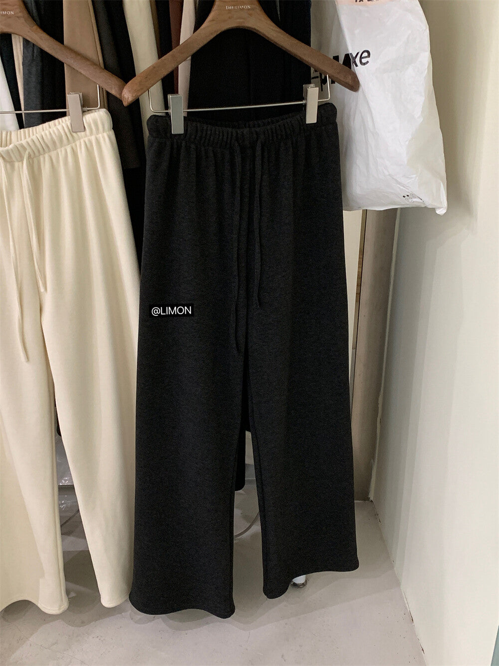 【L7039】實拍檸檬加厚加絨羊絨寬鬆顯瘦高腰直筒褲251117