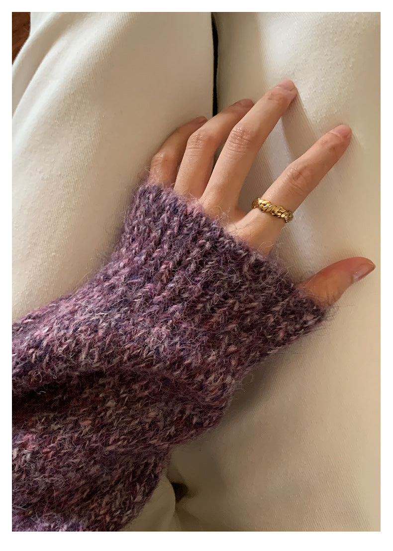 【H5505】實拍復古氣質花紗加厚針織毛衣251118