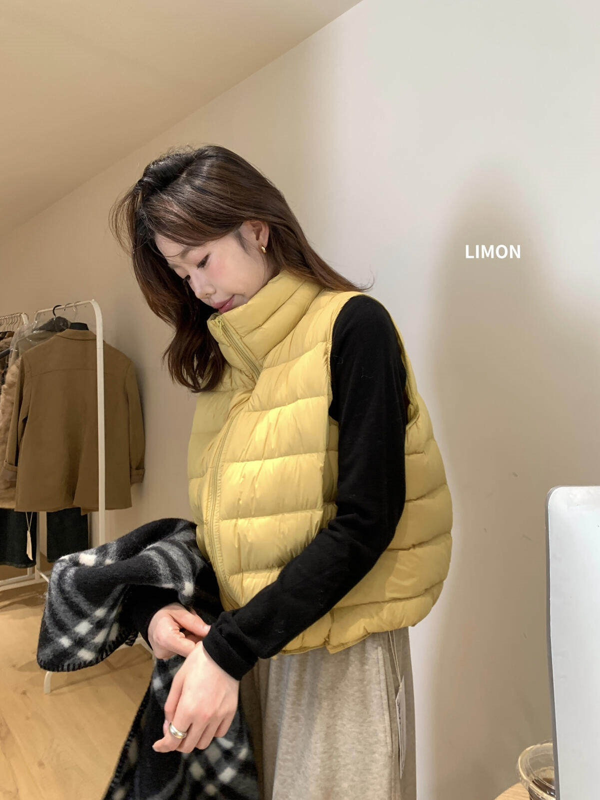 【LDTM1999】檸檬家休閒百搭・立領短版羽絨背心261020