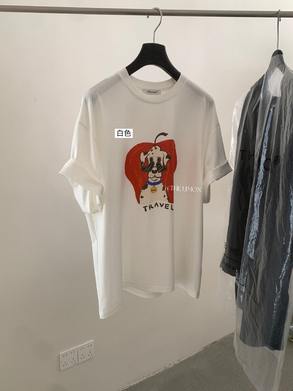 【L10358】童趣可愛減齡🐶韓系復古斑點狗卡通印花寬鬆短袖T恤260428