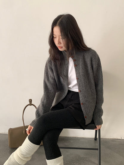 【LD11037】實拍高領開衫針織毛衣251202