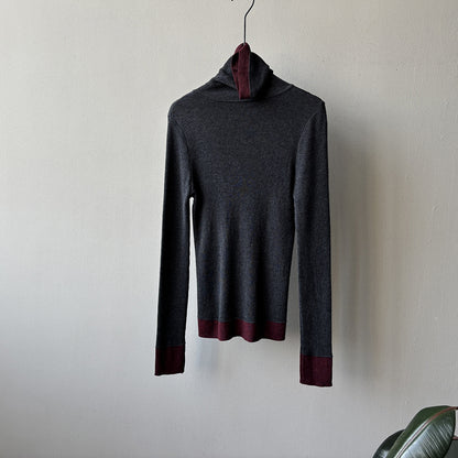 【Y352】實拍撞色高領針織衫（含羊毛10%)
251106