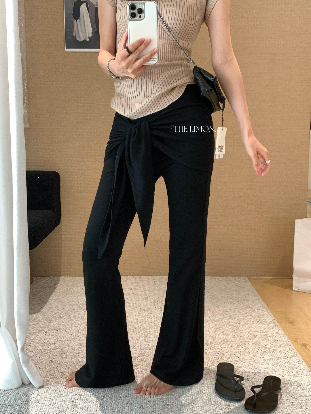 【L10599】層次感穿搭必備👖韓系百搭修身垂墜感微喇叭休閒褲(附外搭裙)260511