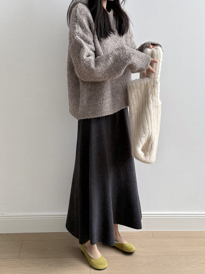 【Y2188】實拍冬季圈圈絨可愛連帽針織毛衣251106