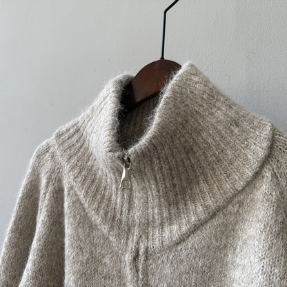 【YP1042】 實拍軟糯寬鬆高領針織毛衣外套(含羊毛4%) 251023