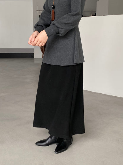 【cimz1722】實拍高級雙面絨感保暖顯瘦直筒裙251201