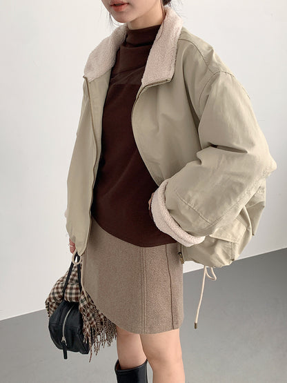 【LD11032】實拍S~XL羊毛絨超瘦高腰A字裙羊毛10%(內有安全褲+皮帶）251124