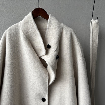 【Y25527】實拍高單質感雙面羊毛呢立領大衣（棉羊毛68%)251106