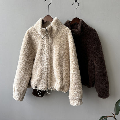 【YH8567】實拍冬天保暖厚款立领羊羔毛外套251113