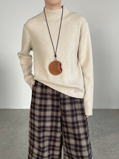 【cimYL713】實拍加厚捲邊半高領保暖針織衫251201