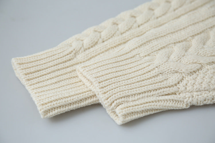 【LD11003】實拍冬季加厚麻花長袖圓領毛衣251110