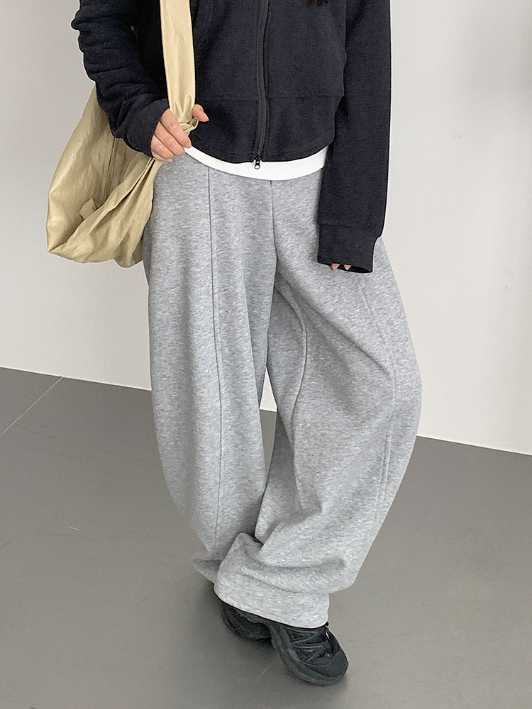 【LD3303】實拍冬季大碼加厚衞褲彎刀褲(後鬆緊腰）251103