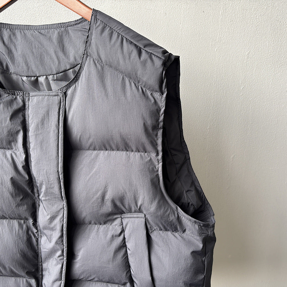 【Y82635】實拍秋冬簡約圓領棉背心251106