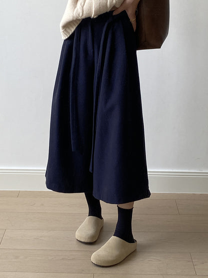 【Y82677】 實拍復古系帶加厚七分闊腿褲251023