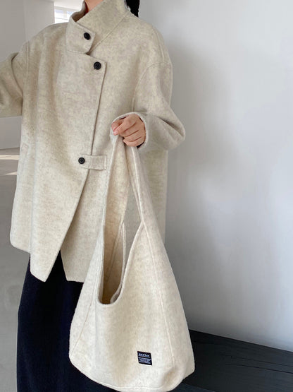 【cim2517】實拍蘇黎世冬日立領雙面呢毛呢外套大衣(100羊毛)251030