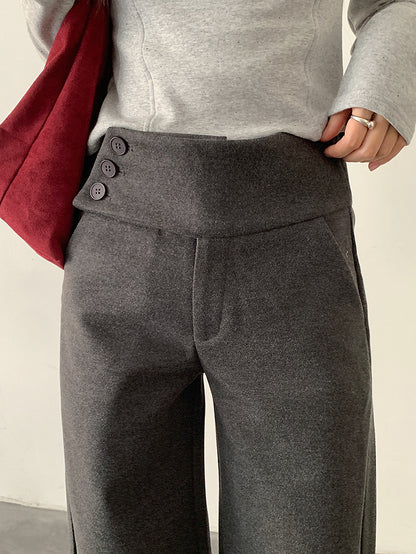 【LD11048】實拍S~XL秋冬毛呢厚款高腰直筒褲251202