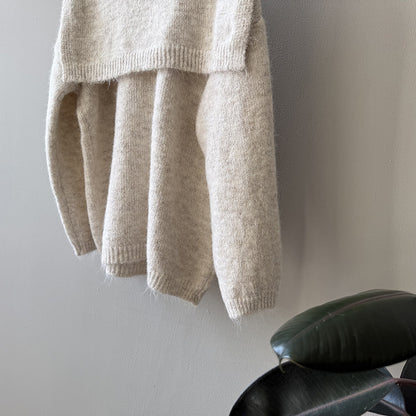 【Y25805】 實拍溫柔軟糯V領毛衣+針織披肩(含羊毛3％）251023