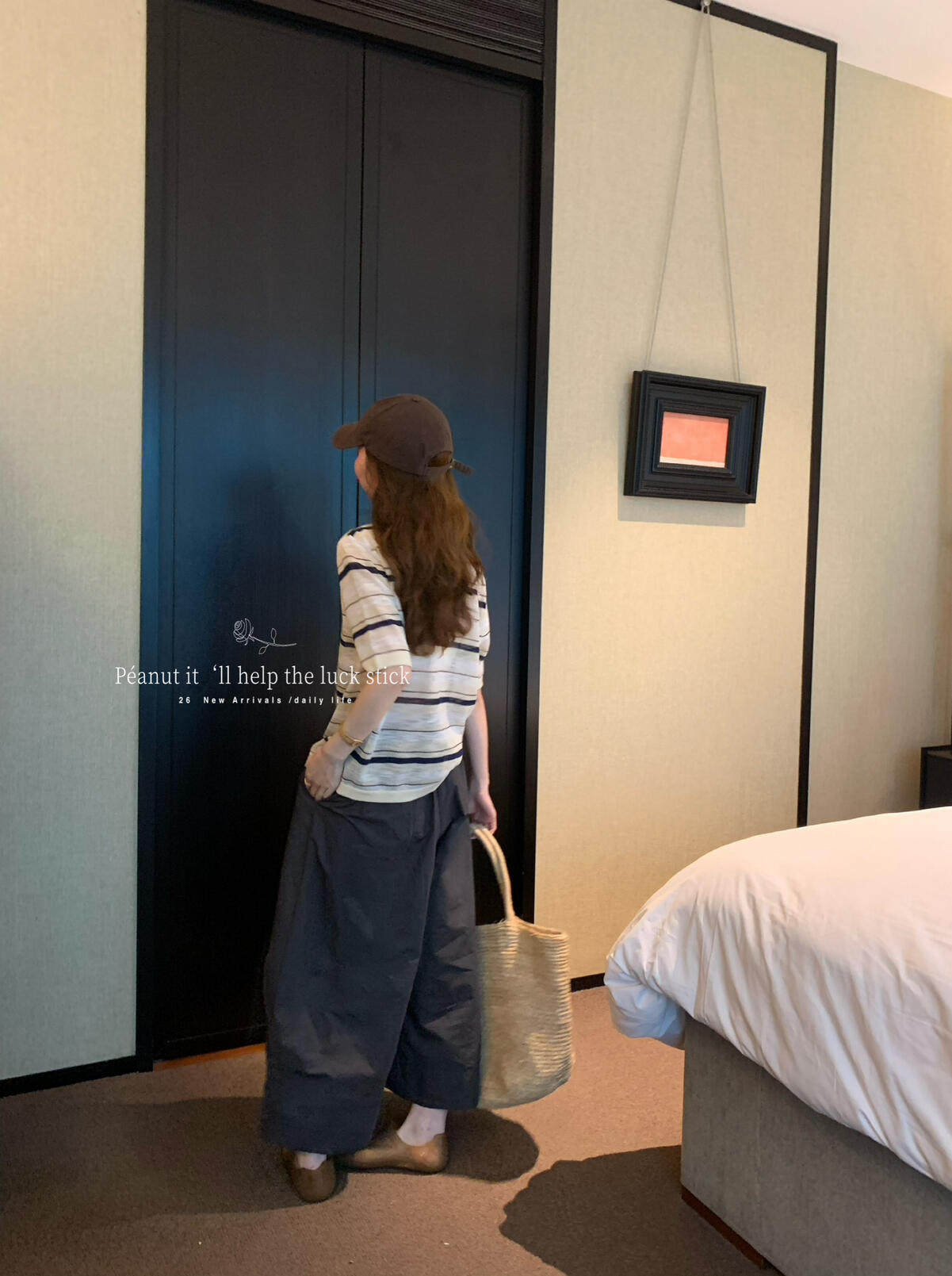 【L11350】夏季時髦復古條紋撞色休閒圓領短袖針織衫260728