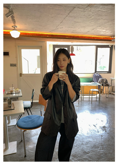 【H5392】實拍美式復古深藍直筒工裝褲250902