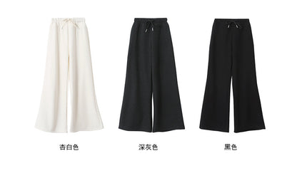 【LD11056】實拍慵懶高級感超修飾微喇叭衛褲251209