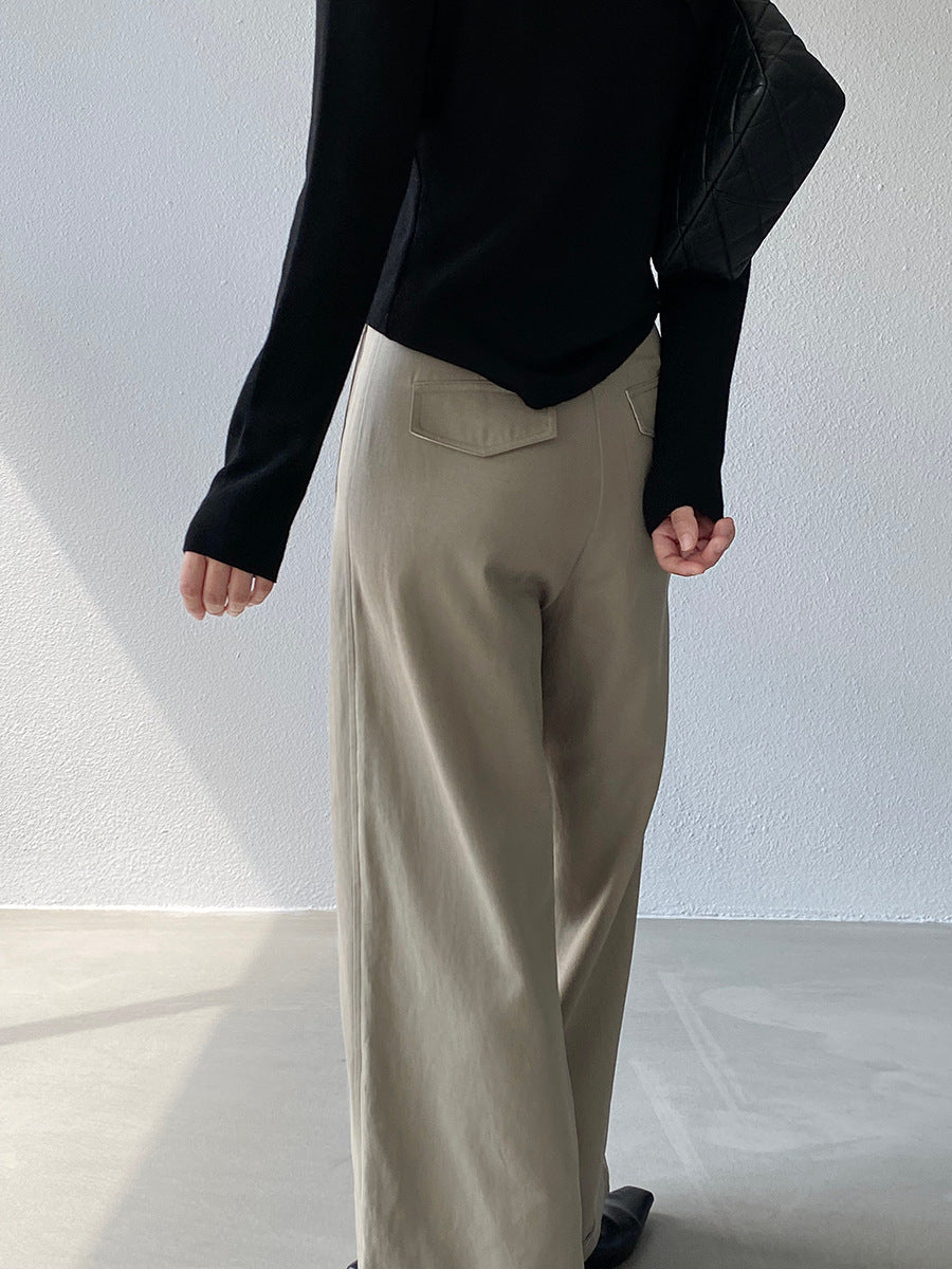 【cim1678】實拍法式高級優雅感顯瘦天絲棉直筒褲251030