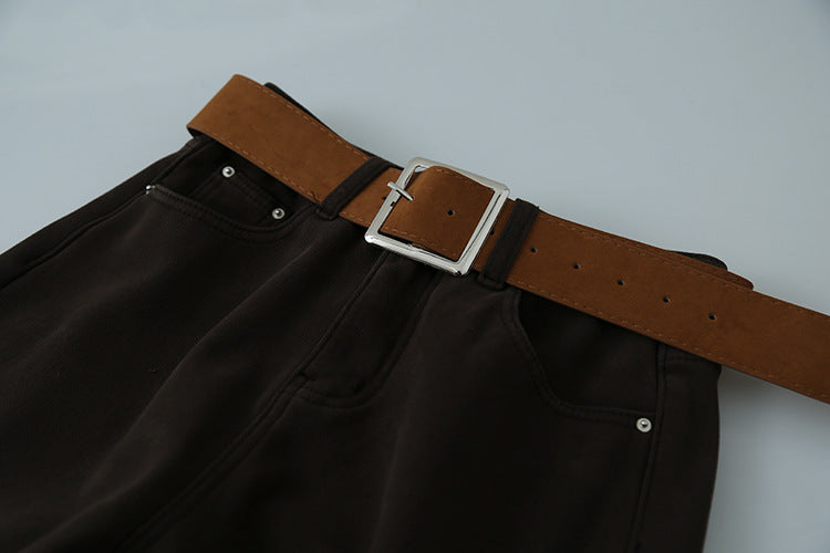 【LD11010】實拍S~XL復古加絨加厚高腰直筒牛仔褲251110