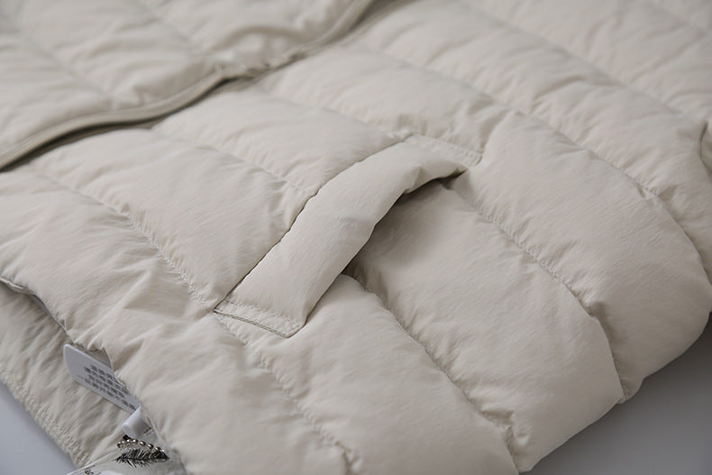 【LD11067】實拍簡約設計保暖立領含絨棉服外套（白鴨絨50%)
251209