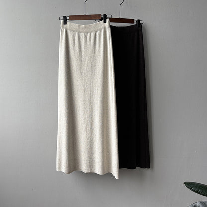 【YP682】 實拍高腰軟糯垂感針織長裙251023