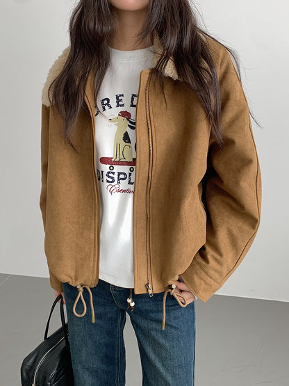 【LD3298】實拍冬季必備厚款短款麂皮絨機車外套251103