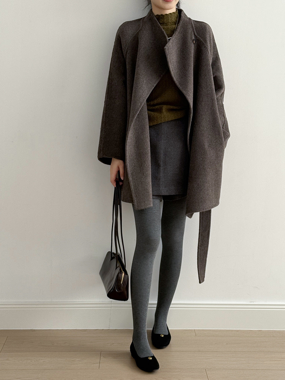 【Y8511】實拍高級感立領羊毛呢大衣外套（棉羊毛52%)251106