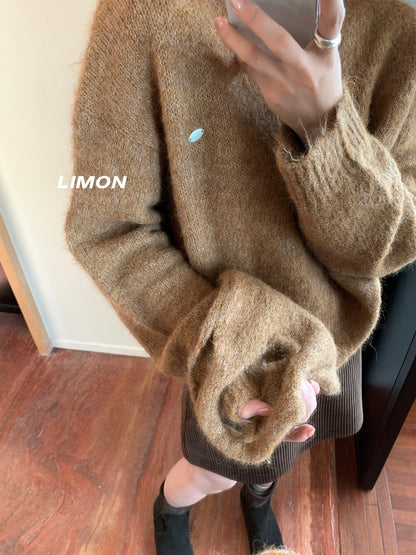 【L6873】實拍檸檬秋冬簡約軟糯保暖毛衣+針織手拎包251117